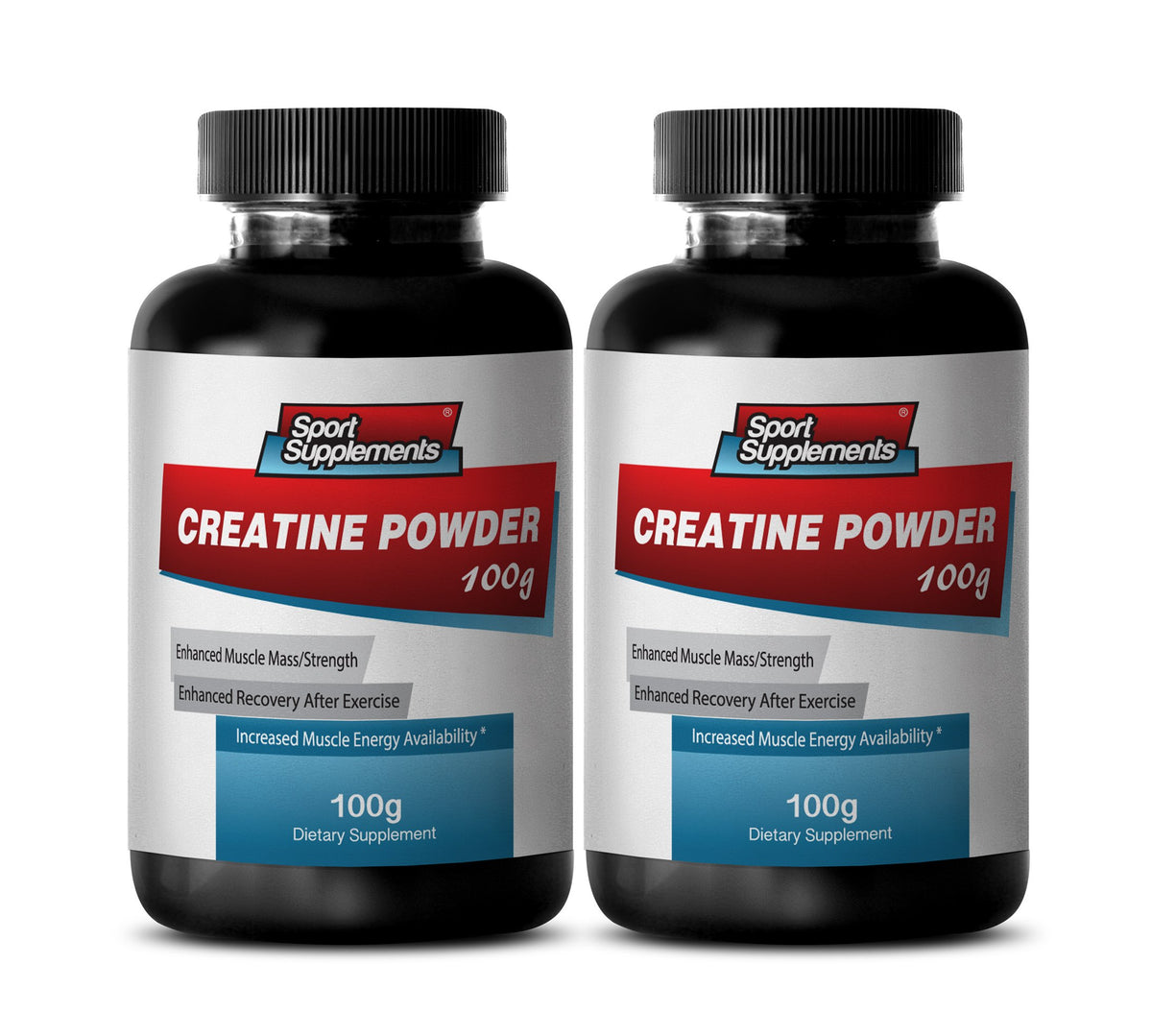 Sport Supplements Organic Creatine Monohydrate Powder - 2 x 100g