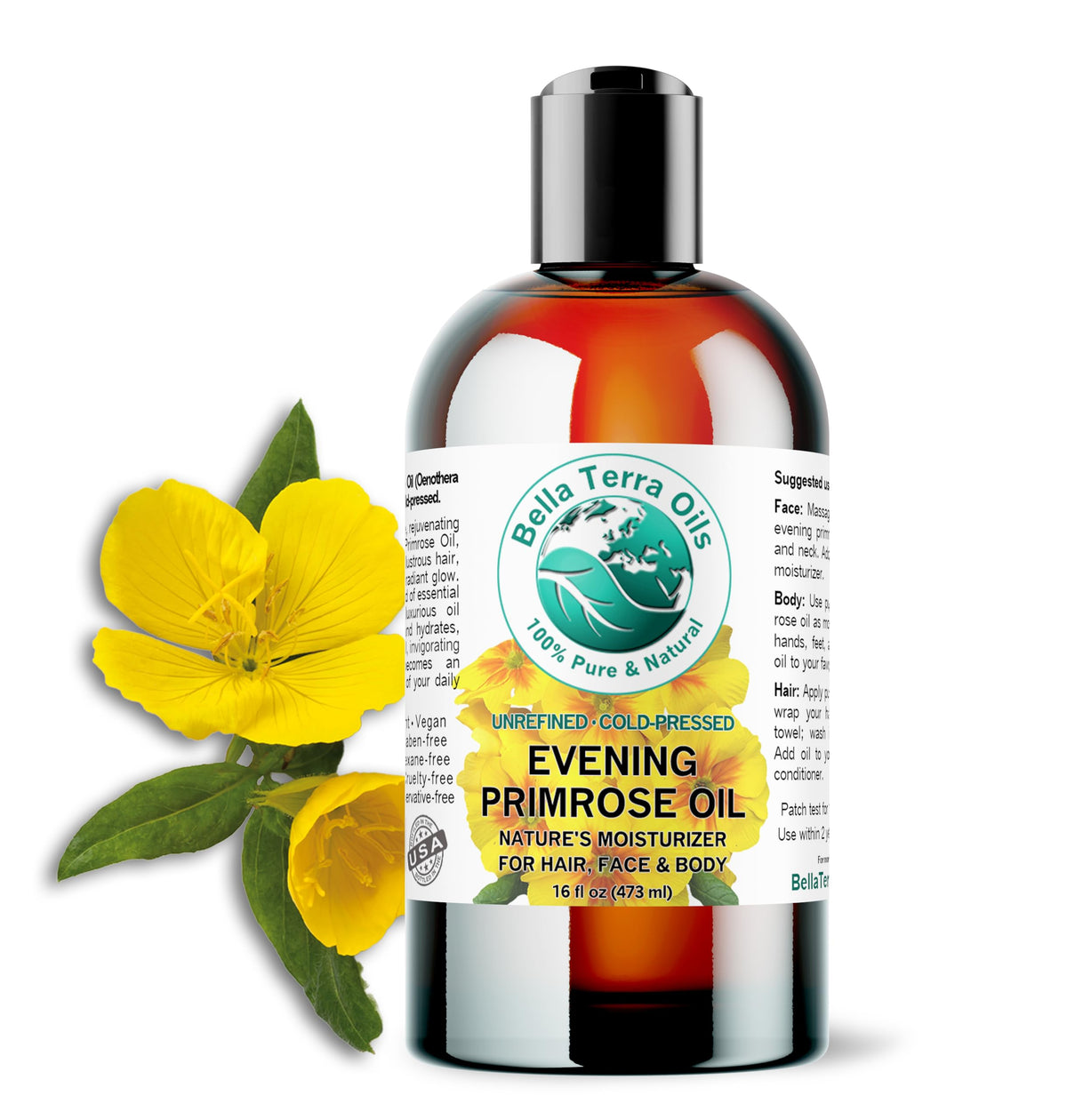 Bella Terra Oils Natural Evening Primrose Oil - 16 fl oz