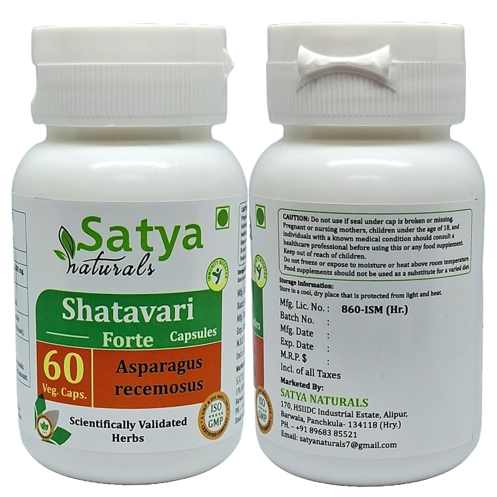 Satya Naturals Shatavari Forte Capsules 500 mg. 60 Veg. Capsule