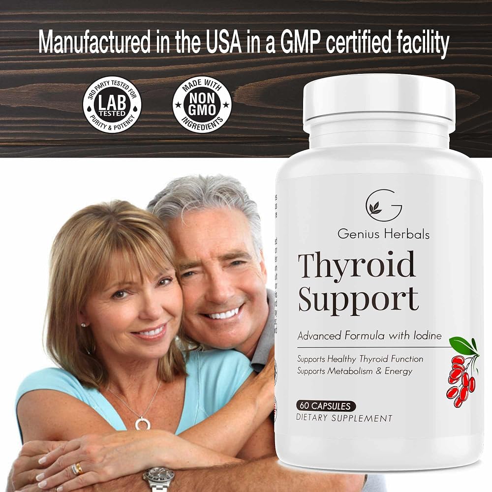 GENIUS HERBALS Thyroid Support with Iodine - 60 Capsules - image 5