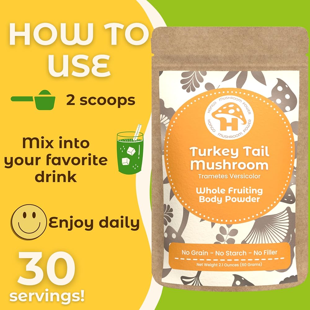 Hongo Tea Turkey Tail Mushroom Powder - 60g - image 5