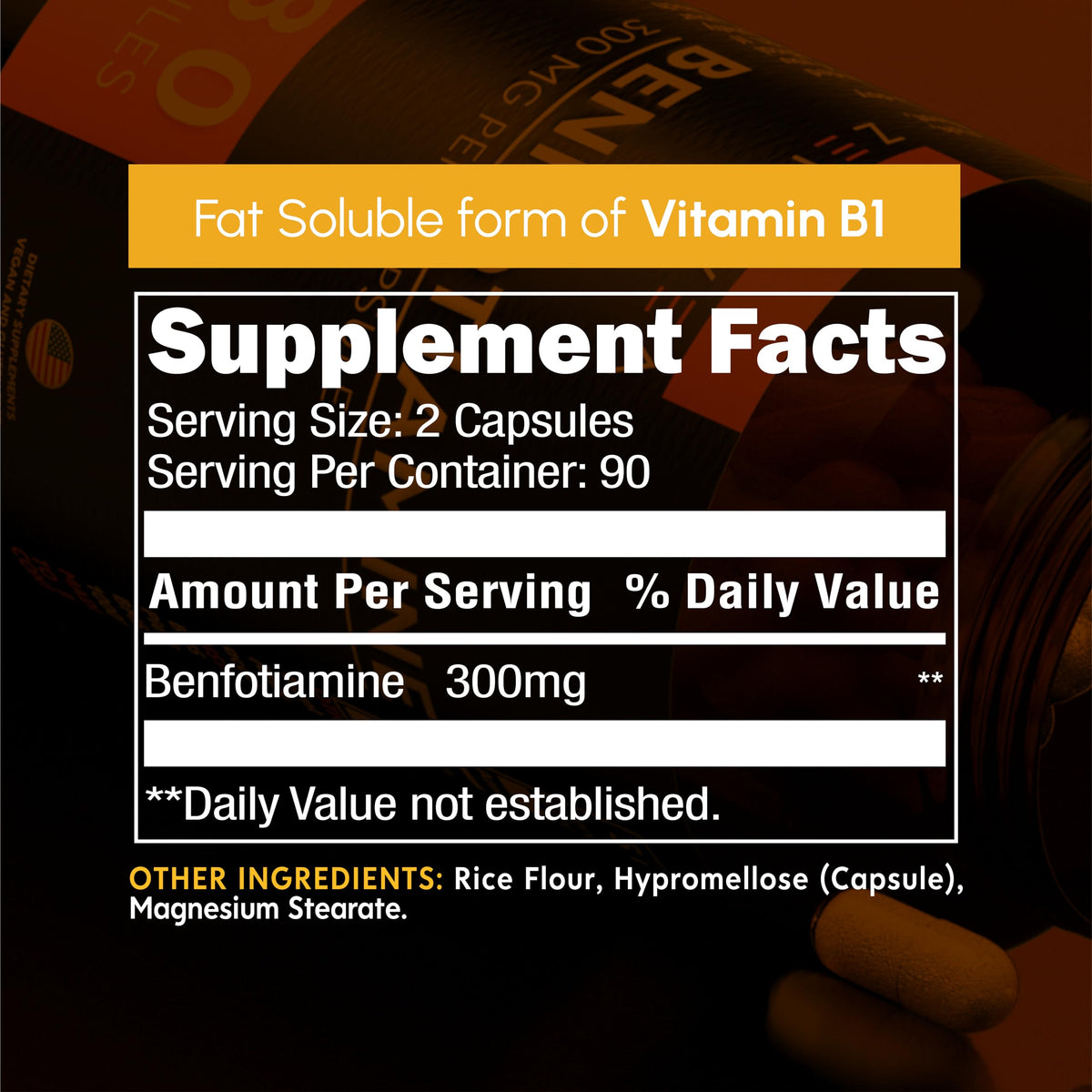 Zenavea Benfotiamine 300mg Vitamin B1 - 180 Capsules - image 2
