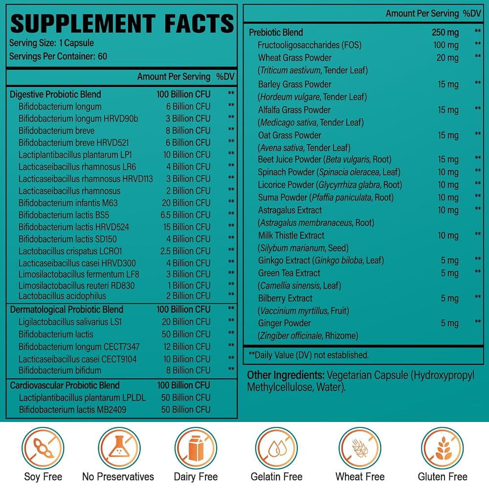 Cfuful 300 Billion CFU Probiotics 24 Strains + 15 Herbs Prebiotic