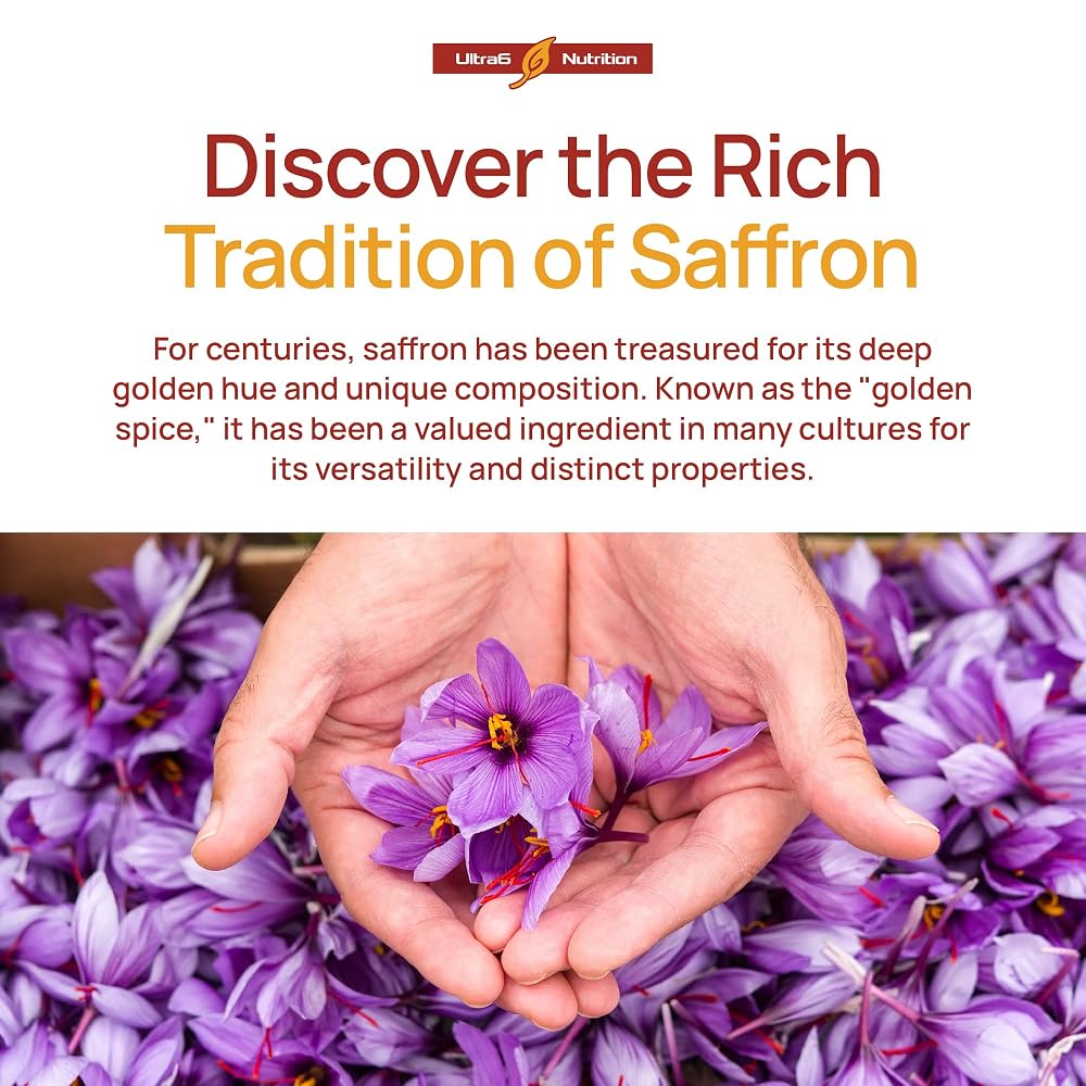 Ultra6 Nutrition Happy Saffron Supplements - 100% Pure Saffron