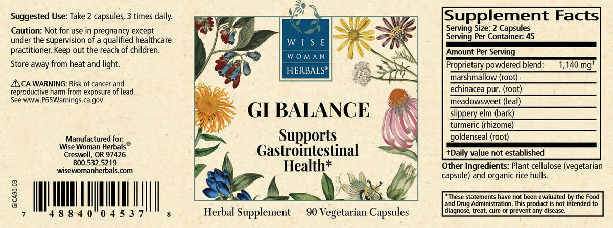 Wise Woman Herbals GI Balance Digestive Support - 90 Capsules - image 5