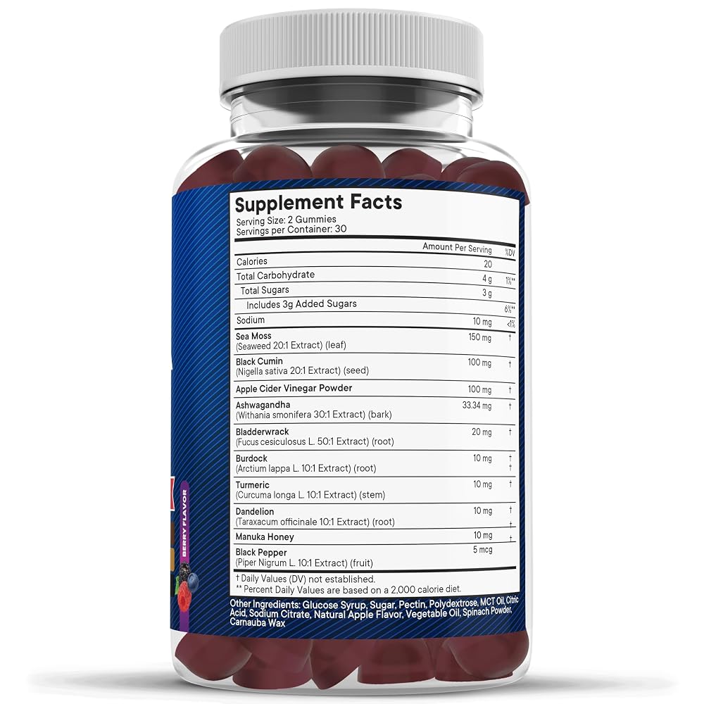 NEW AGE Sea Moss with Colloidal Gold Black Seed Oil Ashwagandha