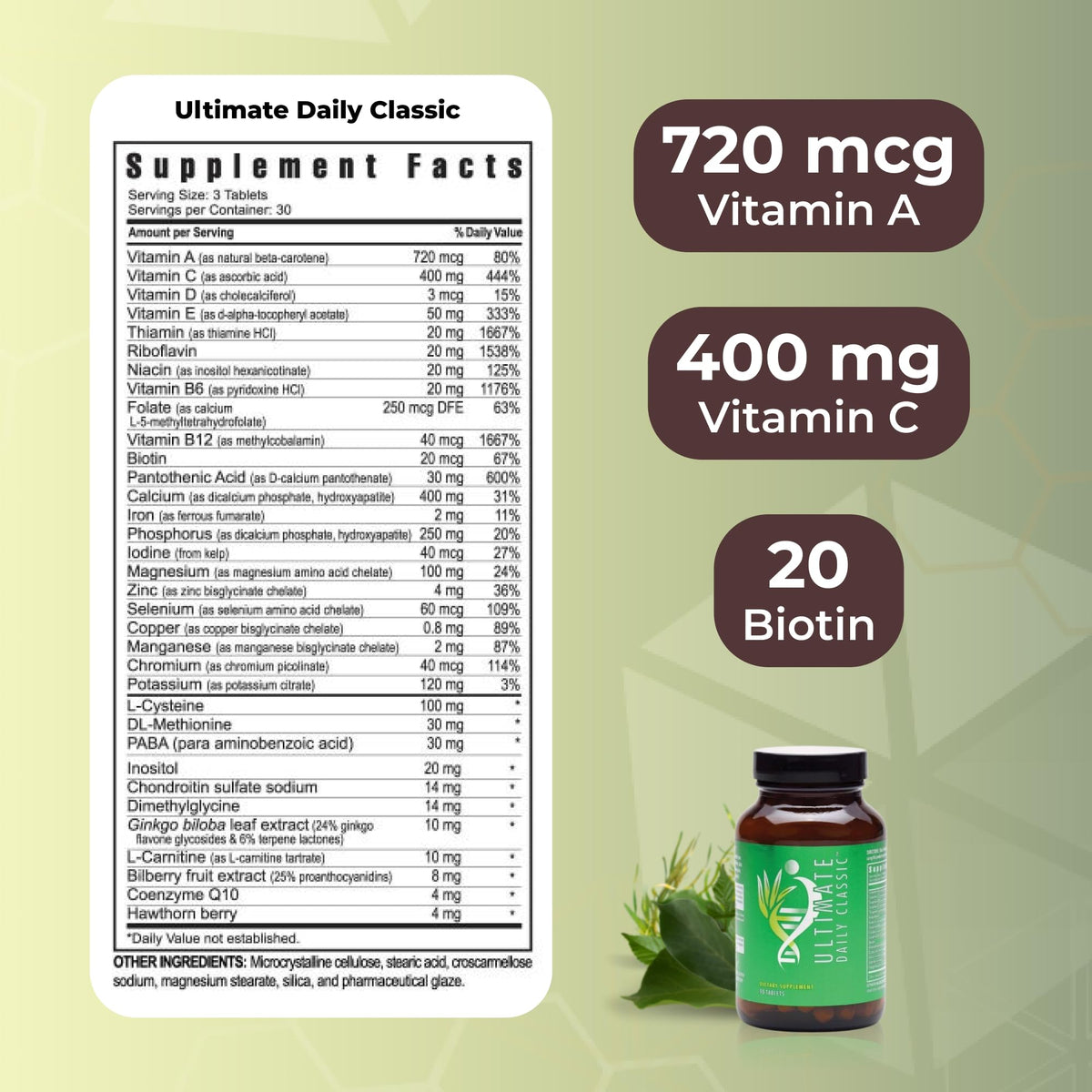 Youngevity Ultimate Daily Classic Multivitamin with Amino Acids - 90 Tablets - image 3