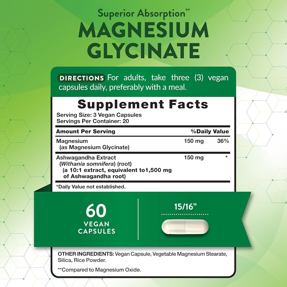 Nature's Truth Magnesium Glycinate with Ashwagandha - 60 Capsules - image 2