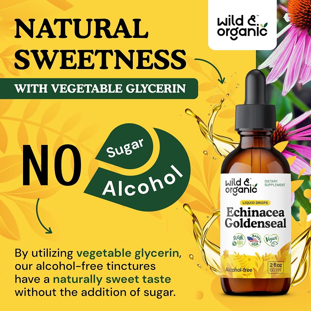 Wild & Organic Echinacea Goldenseal Liquid Drops Immune Support - 2 oz - image 6