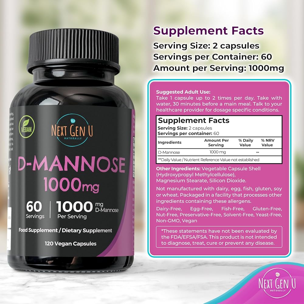 NGU Next Gen U D-Mannose 1000 mg - 120 Vegan Caplets - image 6