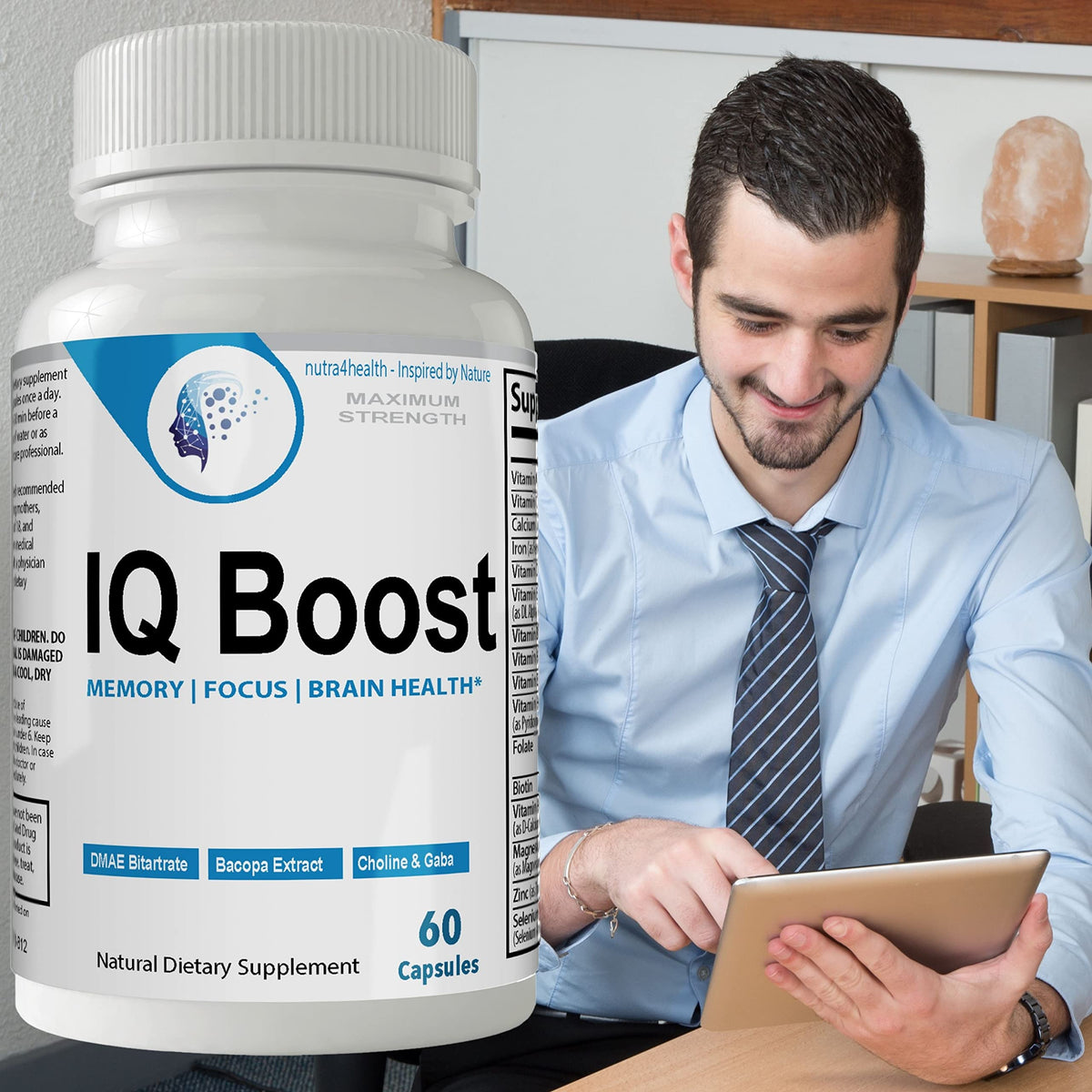 nutra4health IQ Boost Smart Pill Nootropic Capsules - 60 Count - image 5