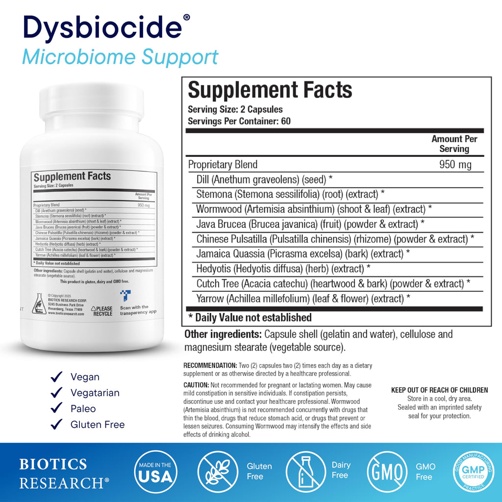 BIOTICS RESEARCH Dysbiocide Gut Health - 120 Capsules - image 2