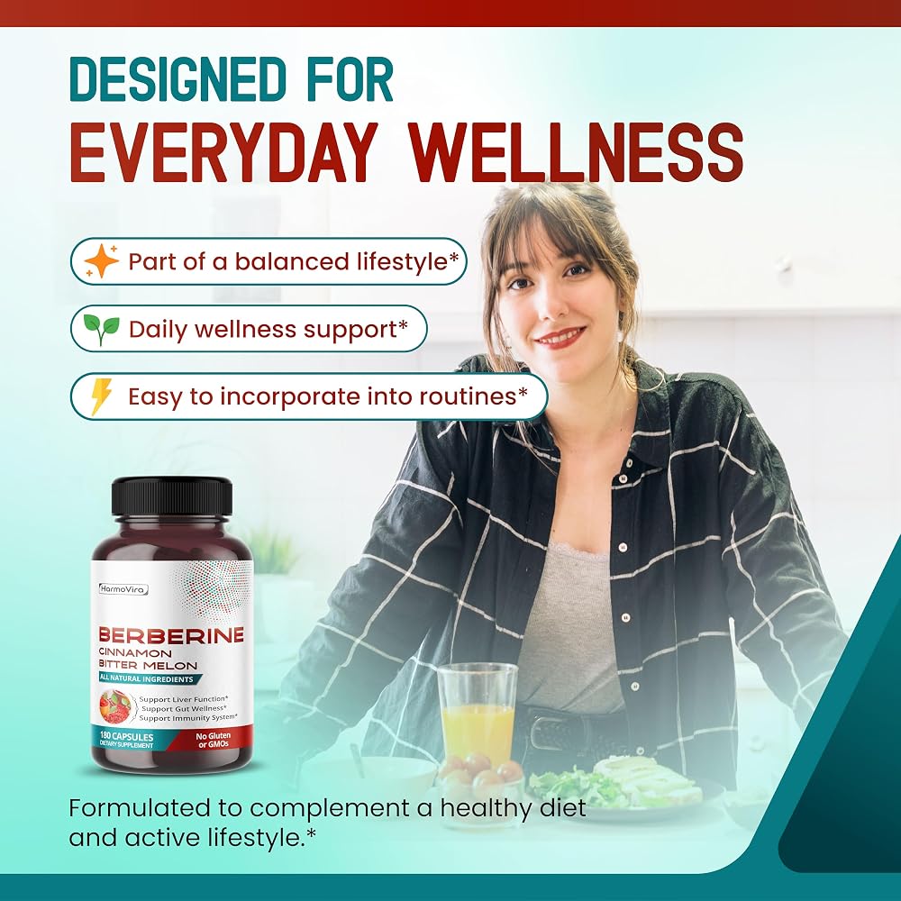 HarmoVira Berberine 13-in-1 Gut, Liver & Immune Support - 180 Capsules - image 2