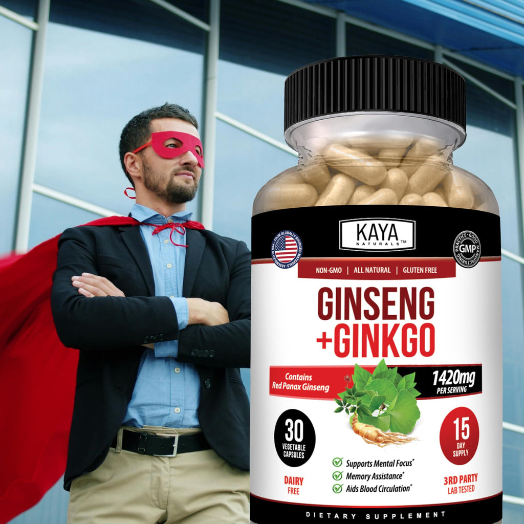Kaya Naturals Red Panax Ginseng + Ginkgo Biloba