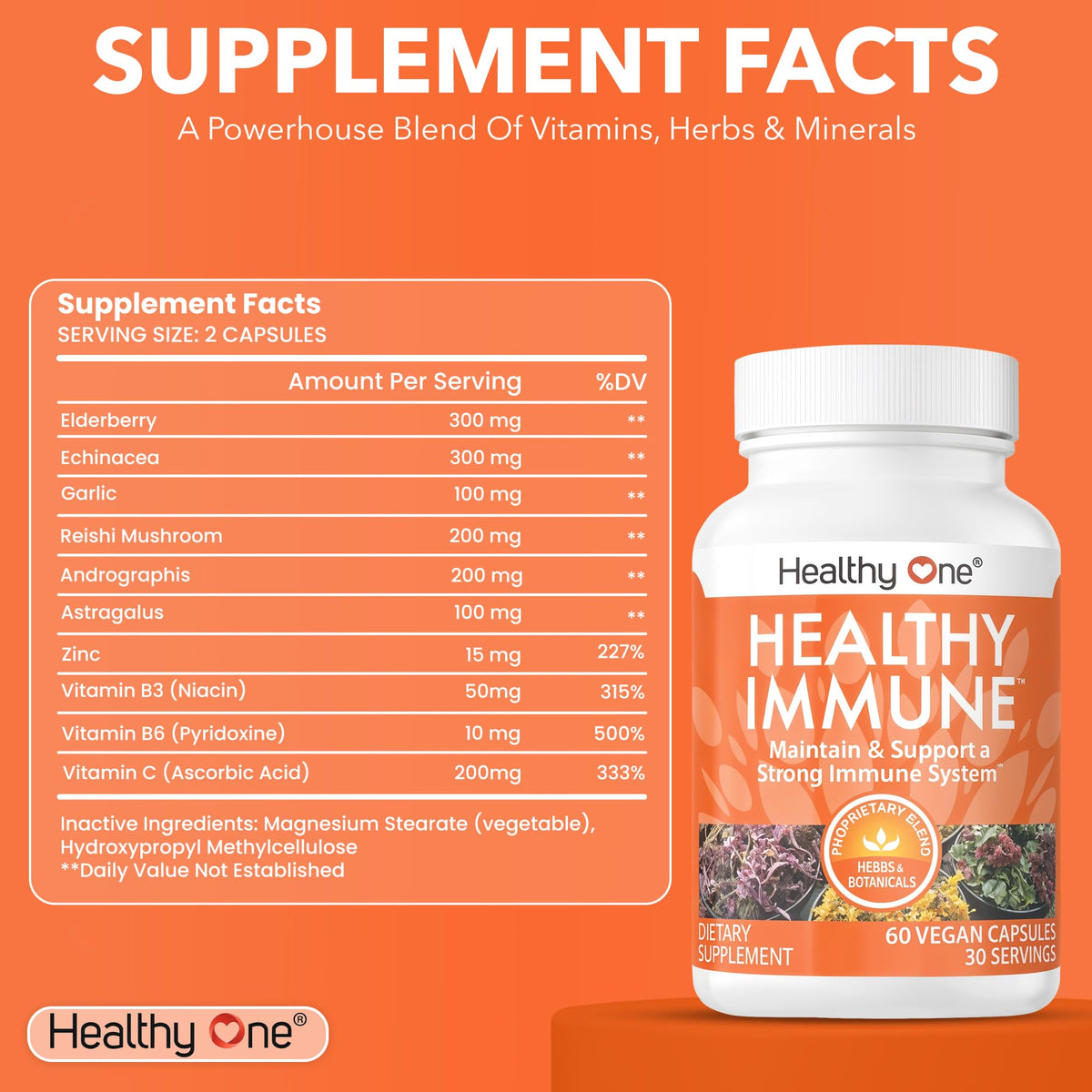 Healthy One Healthy Immune 10-in-1 Antioxidant Formula - 60 Capsules - image 5