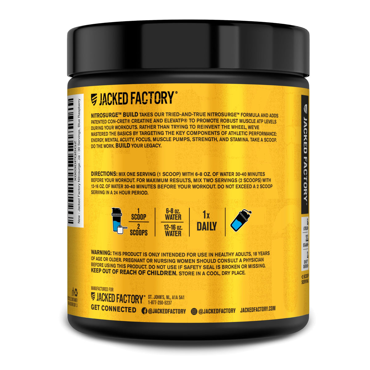 Jacked Factory Nitrosurge Build Pre Workout with Creatine