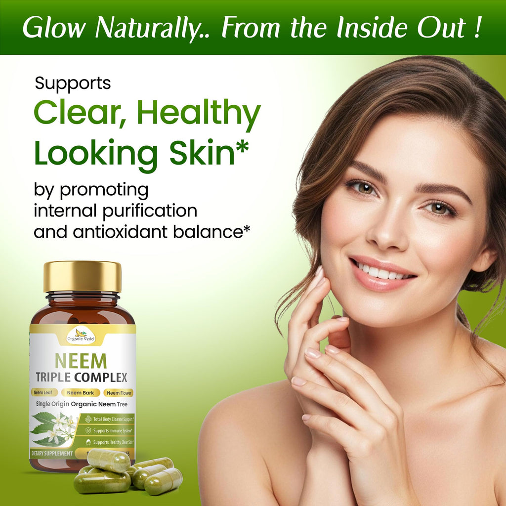 Organic Veda Neem Capsules Triple Complex for Skin & Immune Support - image 6