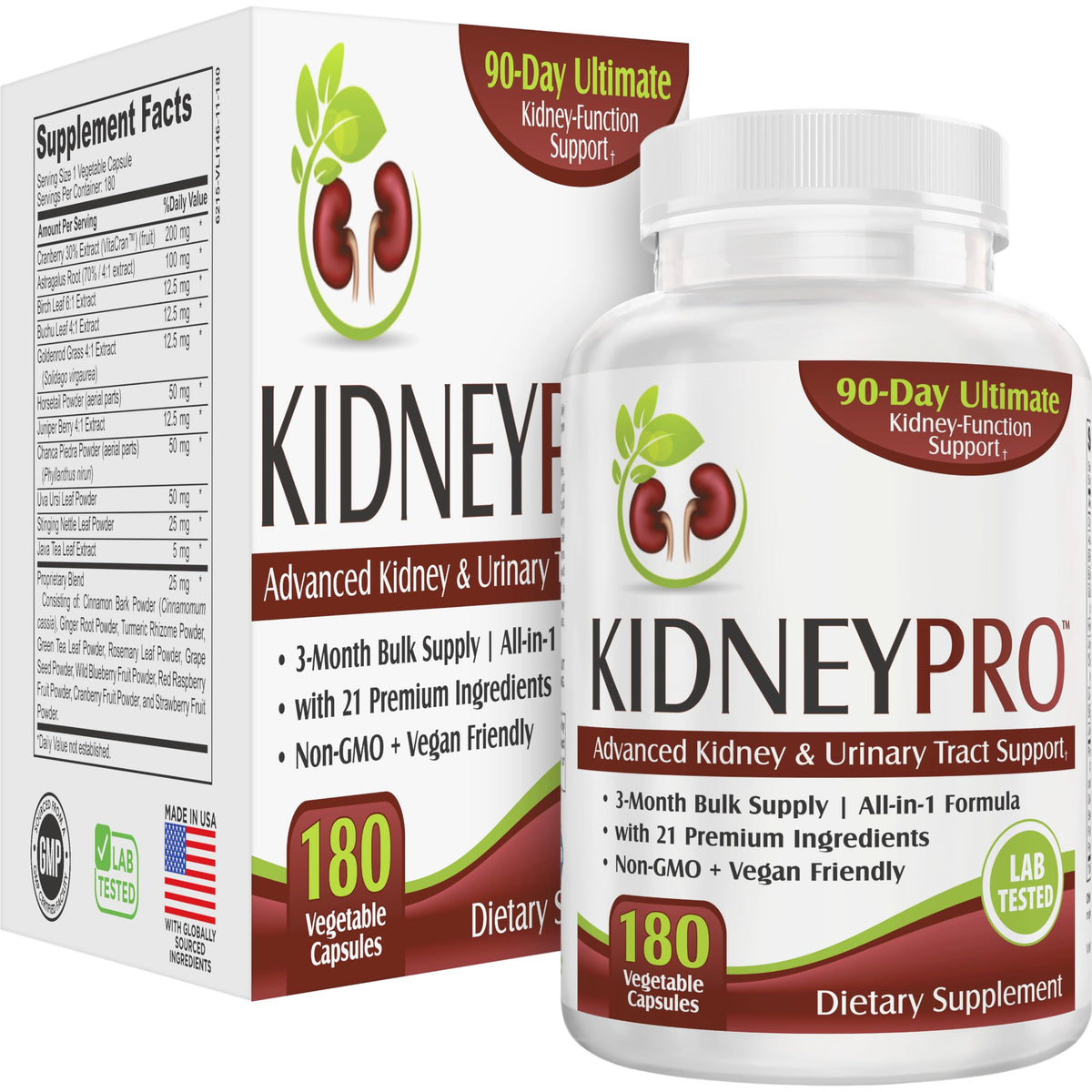 Elevate Recovery Kidney-PRO Kidney Support Complex - 180 Vegetarian Capsules