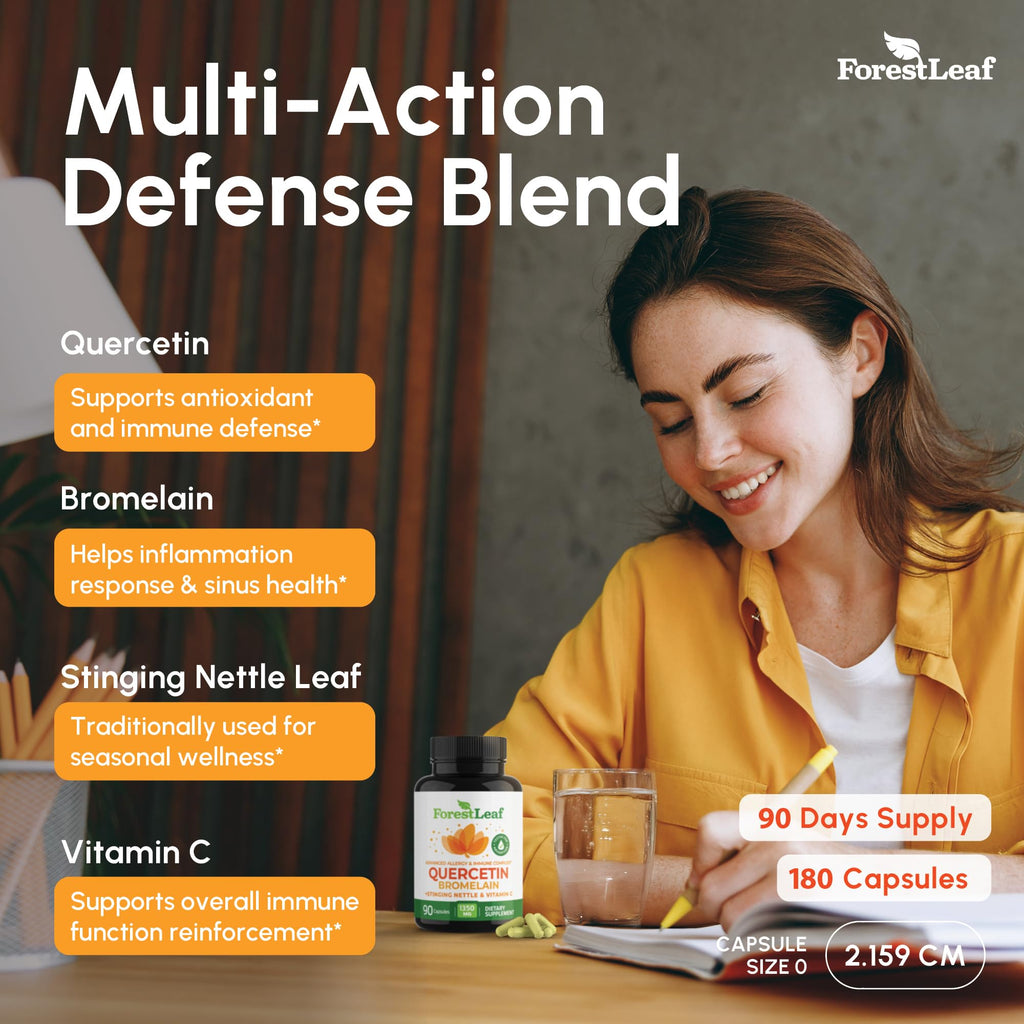 ForestLeaf Quercetin with Bromelain 1350mg - Blend with Vitamin C