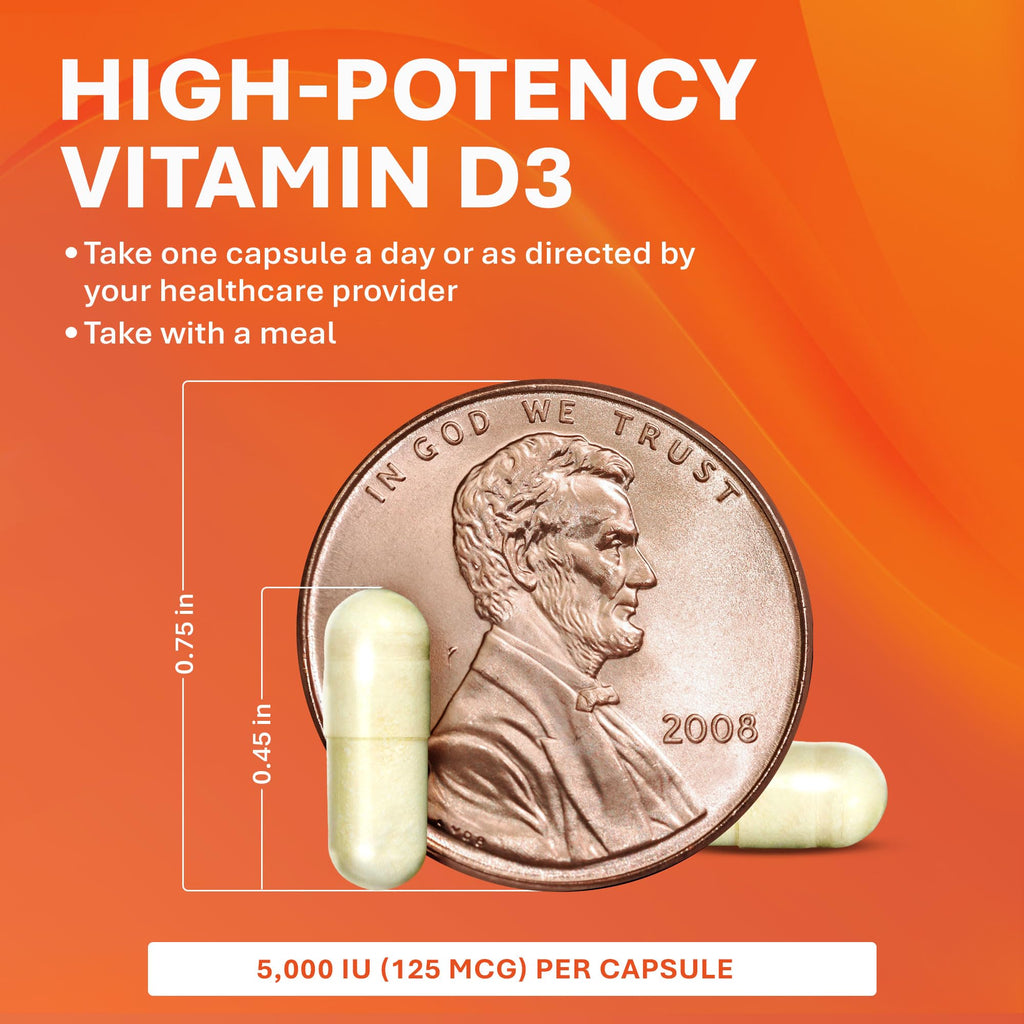 Rugby Vitamin D3 5000 IU - 100 Capsules - image 4