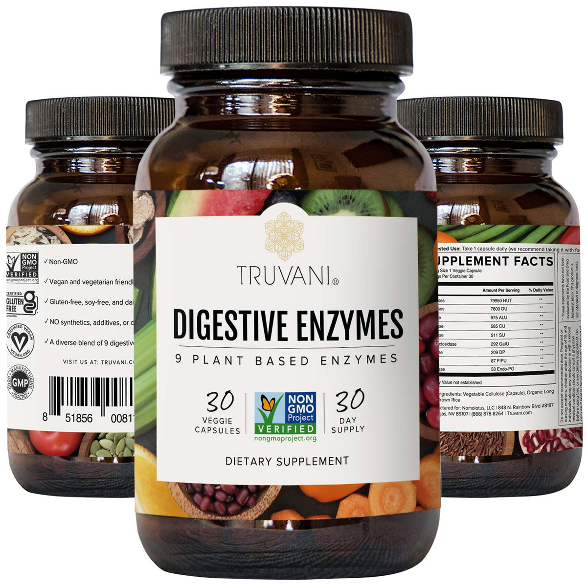 Truvani Digestive Enzymes 9 Enzyme Blend - 30 Capsules - image 5