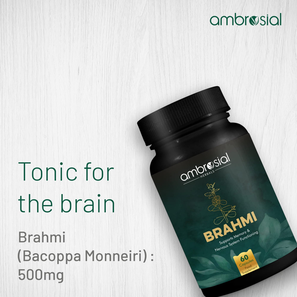 AMBROSIAL Brahmi Capsules 500 mg - 60 Capsules - image 2
