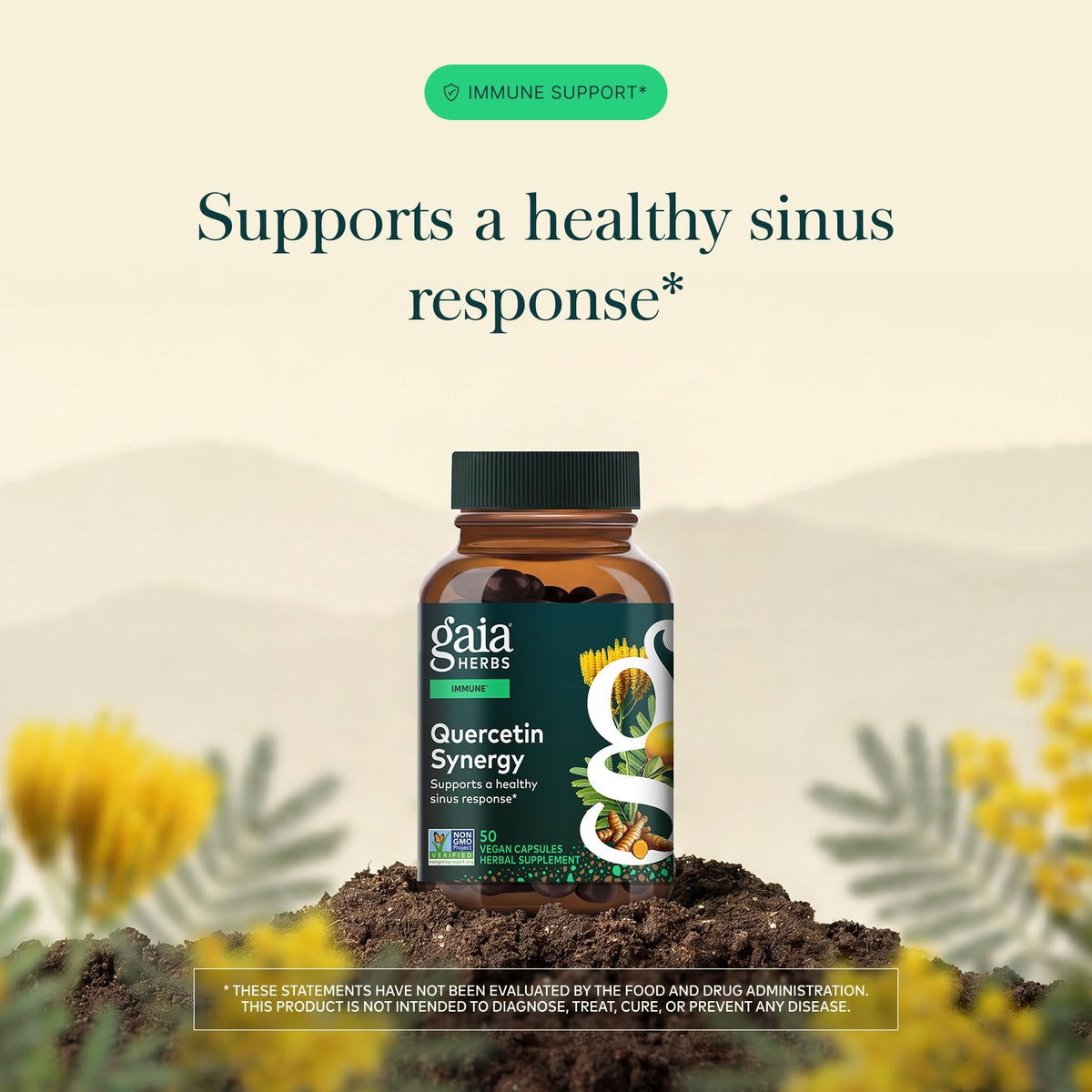 Gaia Herbs Quercetin Synergy Immune Support - 50 Vegan Capsules - image 3