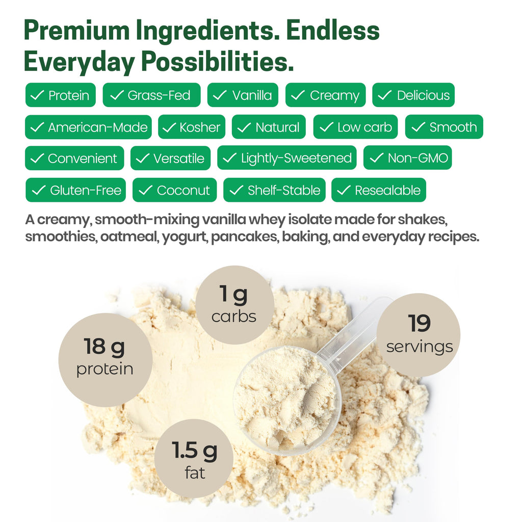 Z Natural Foods Whey Protein Isolate- Grass-Fed, No Sugar