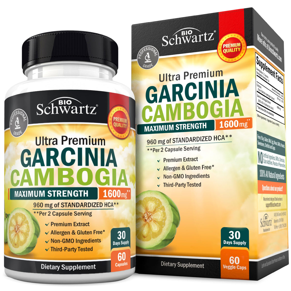 BioSchwartz Garcinia Cambogia Weight Loss Pills - Maximum Strength