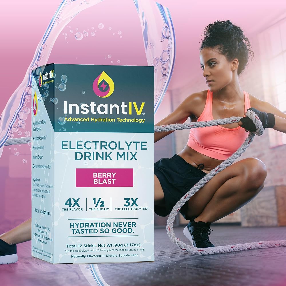 Instant IV Electrolytes Powder Berry Blast - 12 Packets - image 5