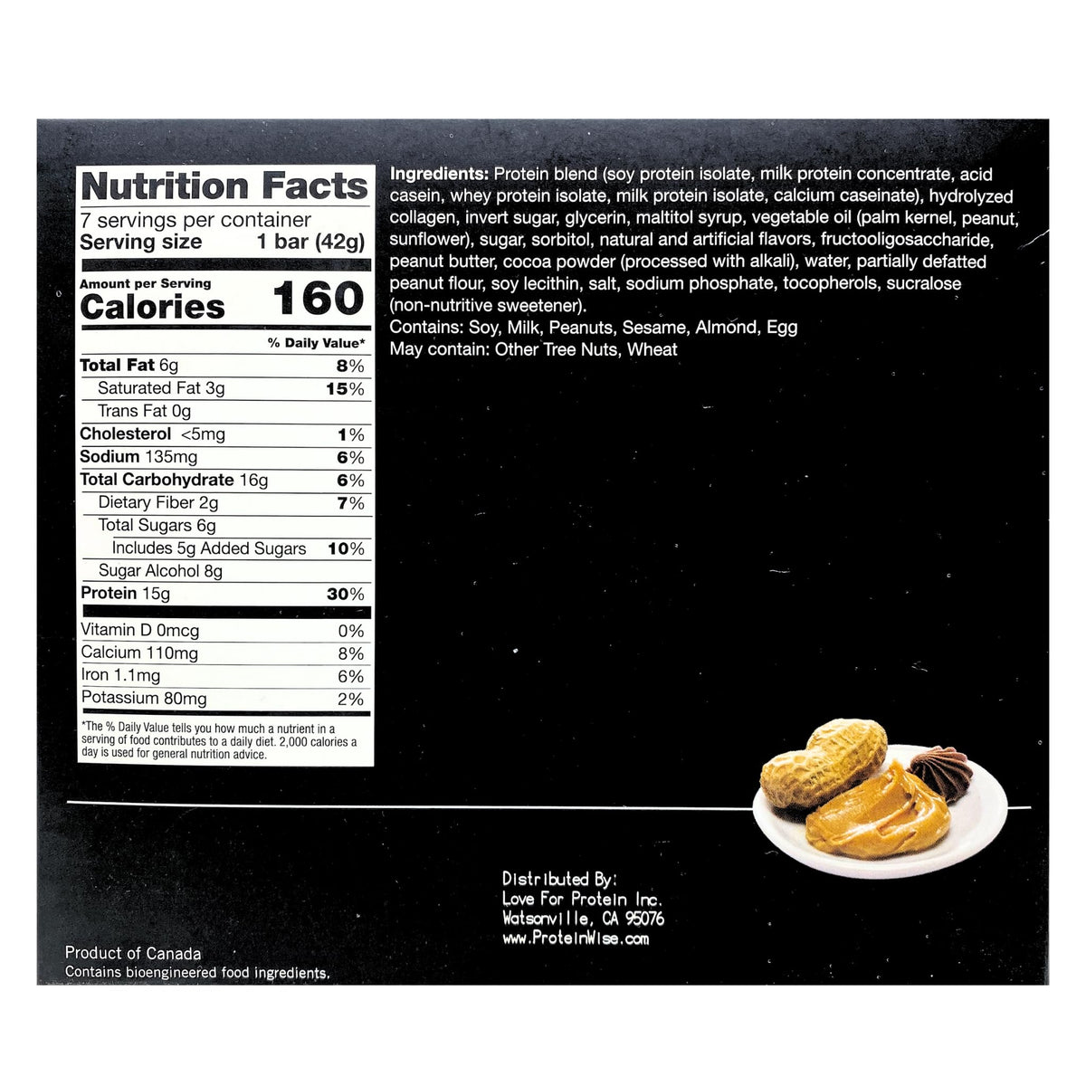 ProteinWise Peanut Butter Cup Protein Bar - 7 Bars - image 3