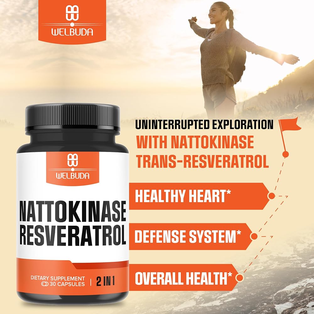WELBUDA Nattokinase Supplement with Trans-Resveratrol - 30 Capsules - image 3