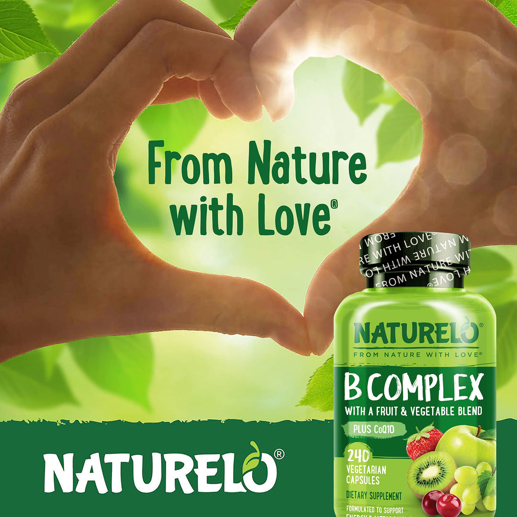 NATURELO Vitamin B Complex with CoQ10 - 240 Capsules - image 7