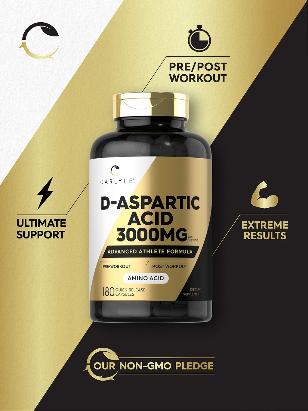 Carlyle D-Aspartic Acid 3000mg - 180 Capsules - image 4