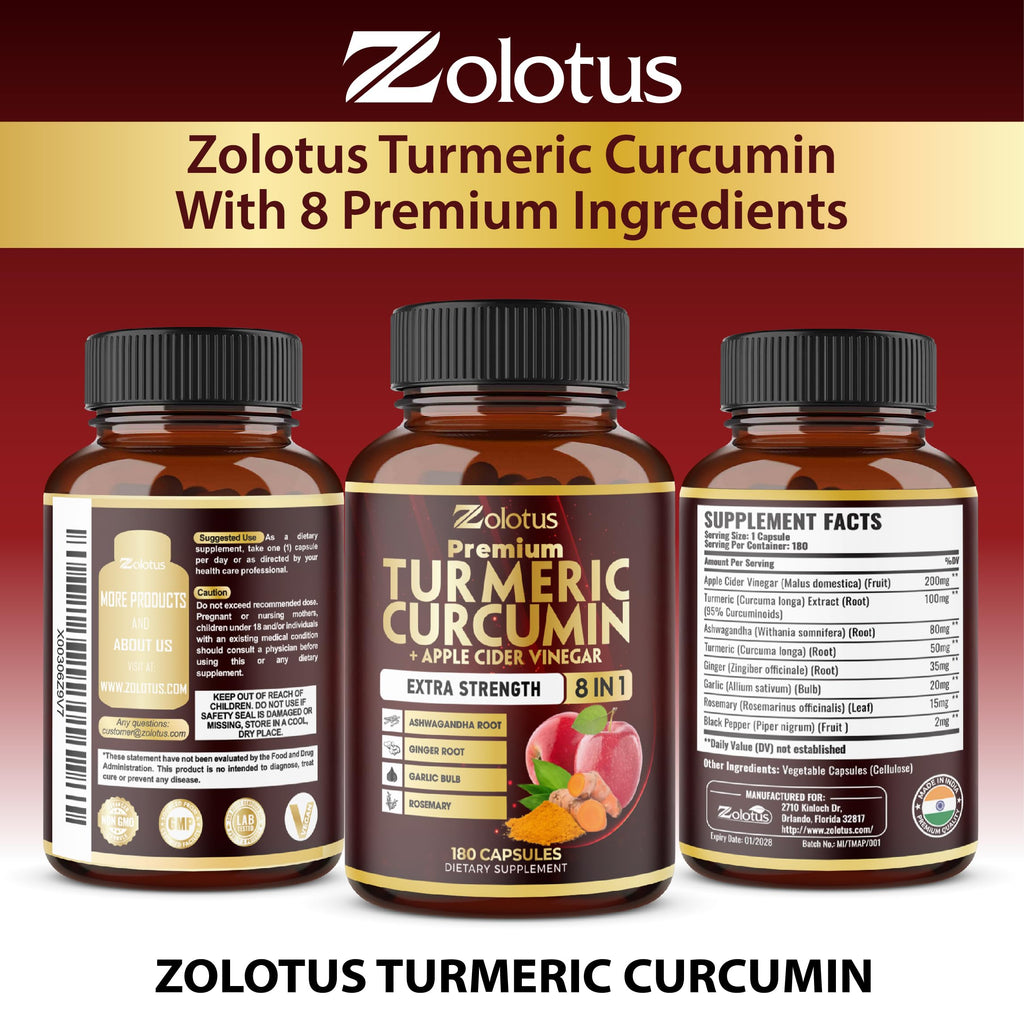 Zolotus Turmeric Apple Supplement - 2Pack 90 180 Capsules