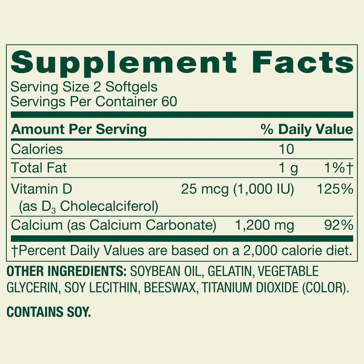 LUAL Spring Valley Calcium 600 mg + Vitamin D3 - 120 Softgels - image 9