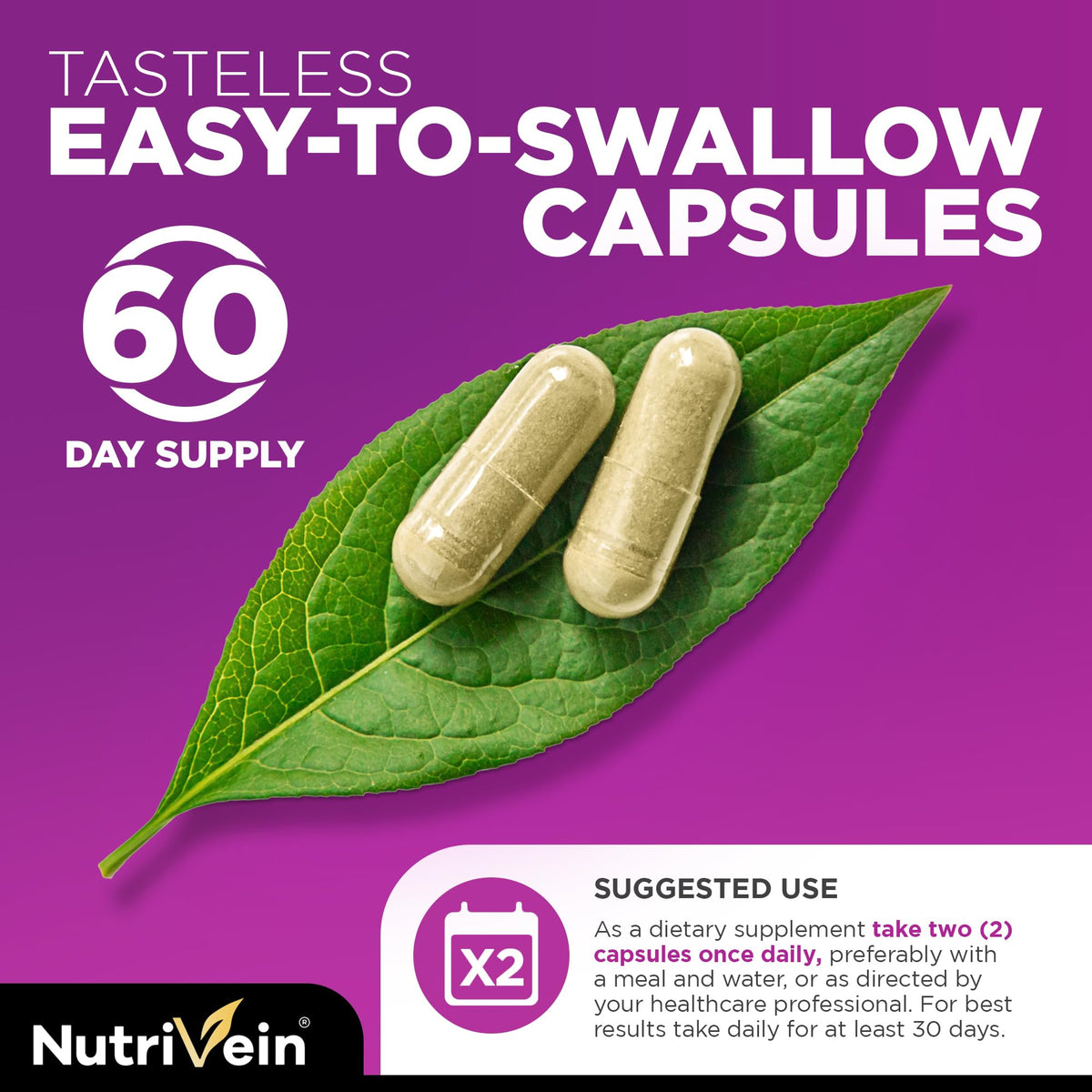 Nutrivein Premium Pure Resveratrol Supplement 1450mg - 120 Capsules - image 5