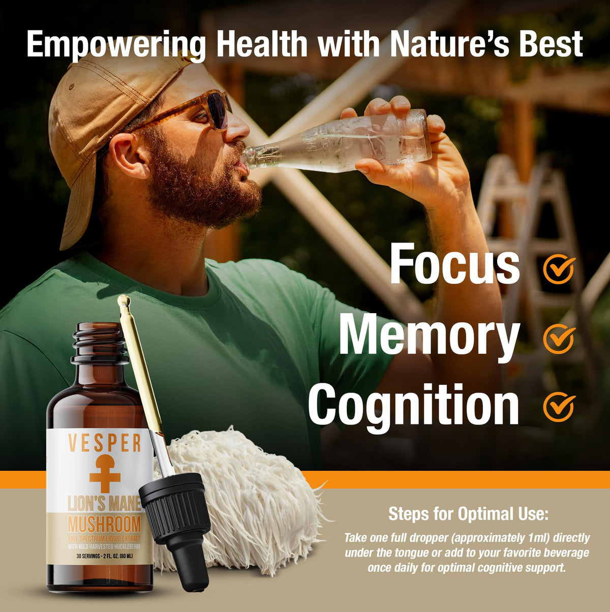 Vesper Mushrooms Liquid Extract - Double Extraction with Wild