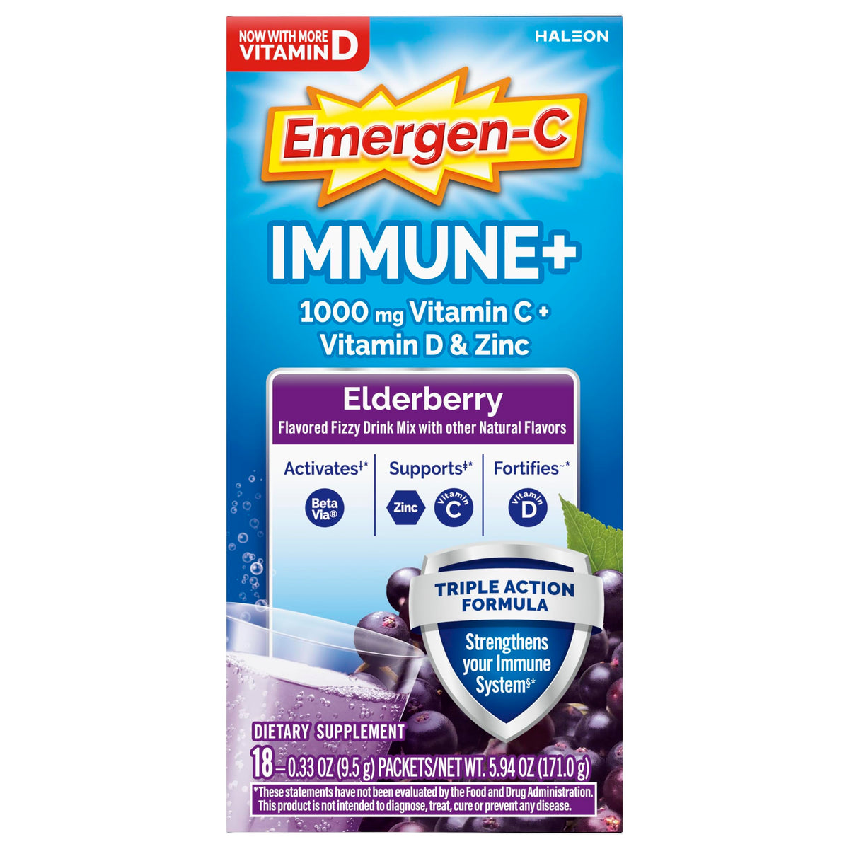 Emergen-C Immune+ Elderberry Immune Support Powder - 18 Count - image 9