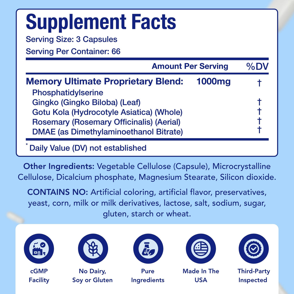 NasaBeahava Memory Supplement Brain Support - 200 Capsules - image 4