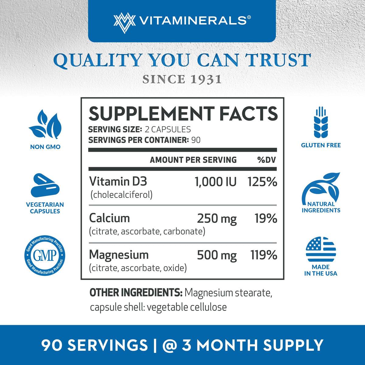 VITAMINERALS 10 Magnese®Bone & Muscle Support Vegetarian Capsules