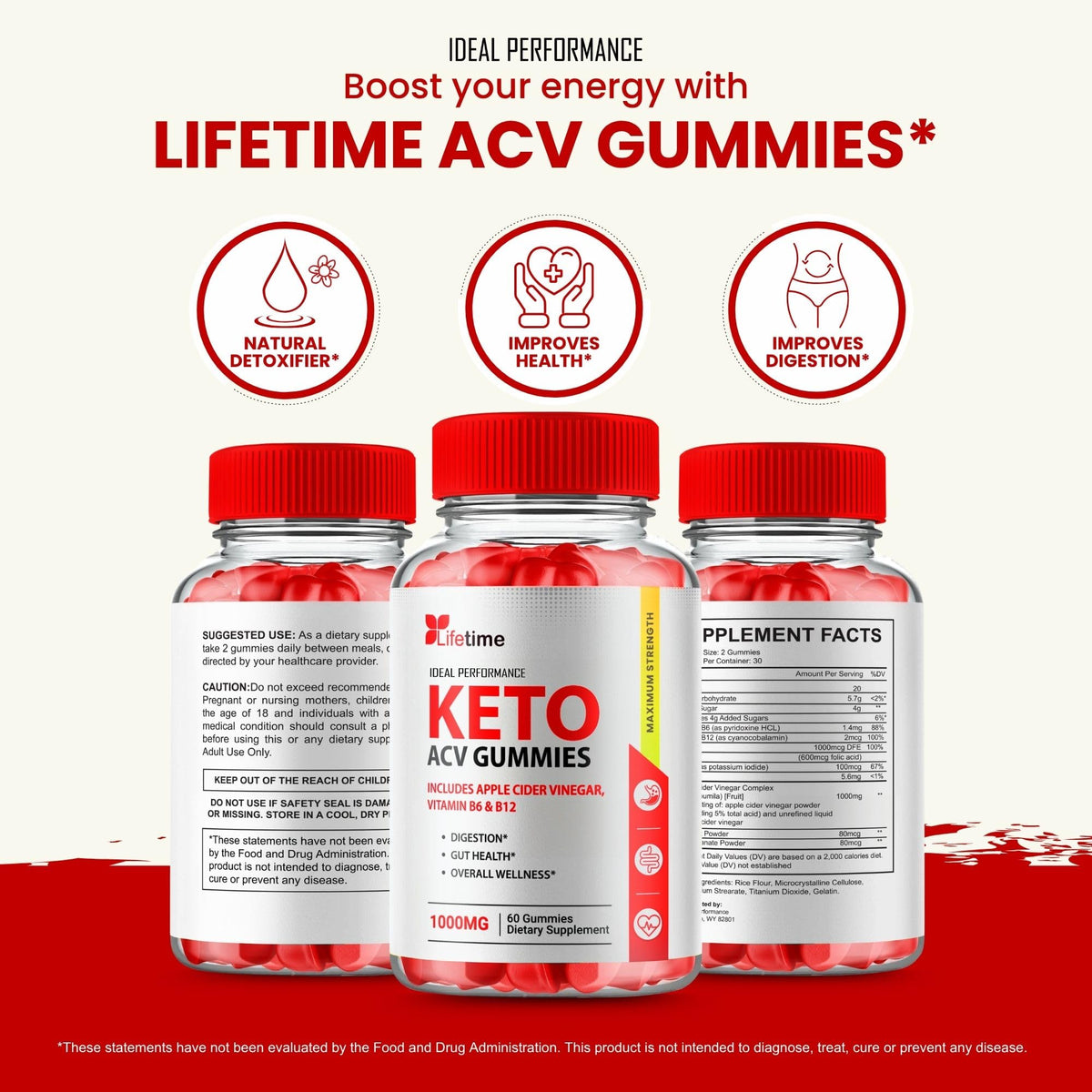 IDEAL PERFORMANCE Lifetime Keto Max Gummies Vegan - 300 Gummies - image 5