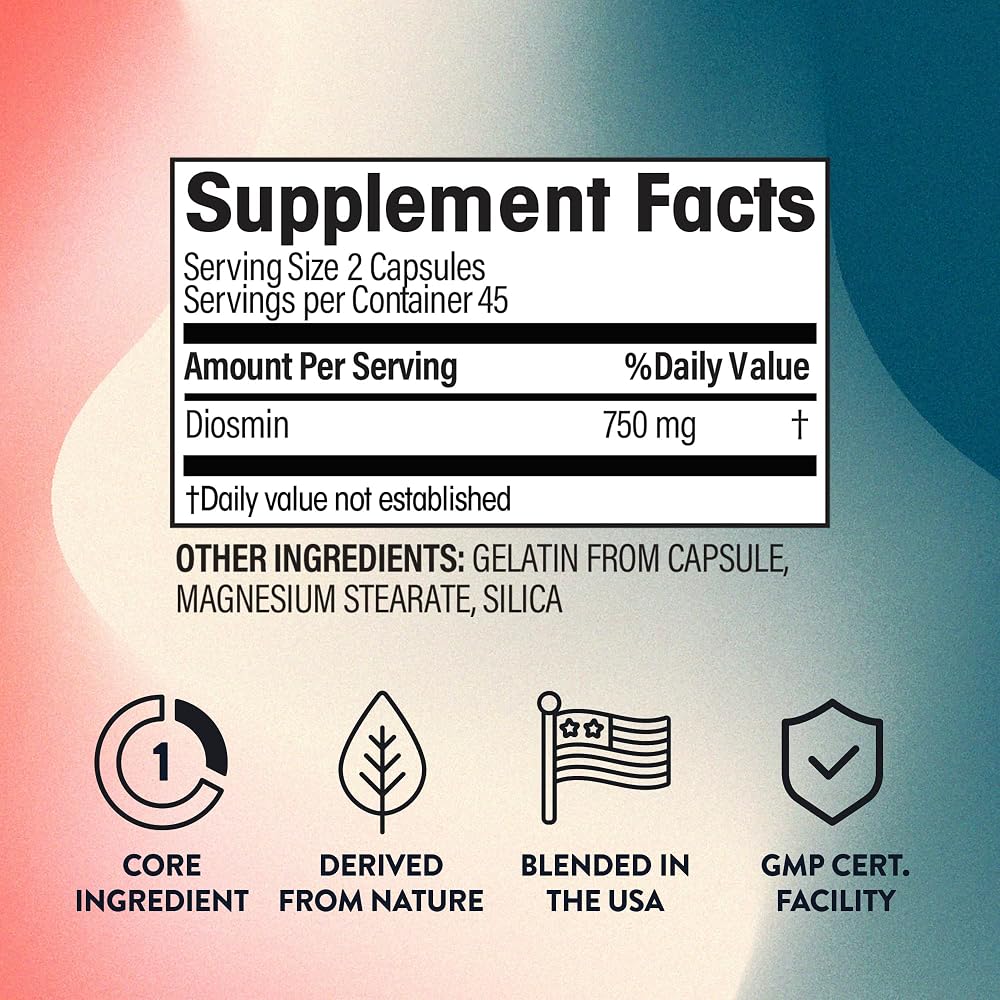 NGL Pure Diosmin 750 mg Citrus Bioflavonoids - 90 Capsules - image 3
