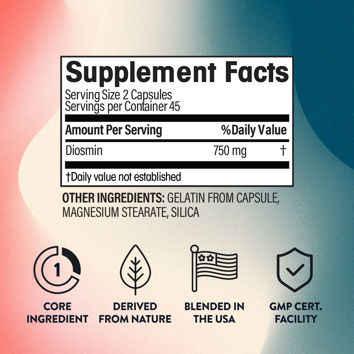 NGL Pure Diosmin 750 mg Citrus Bioflavonoids - 90 Capsules - image 3