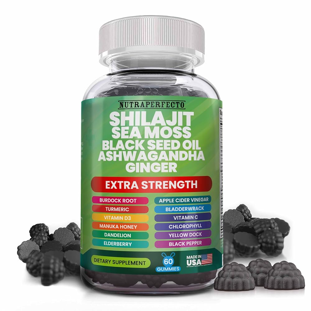 NutraPerfecto Shilajit Gummies with Sea Moss & Ashwagandha - 60 Count