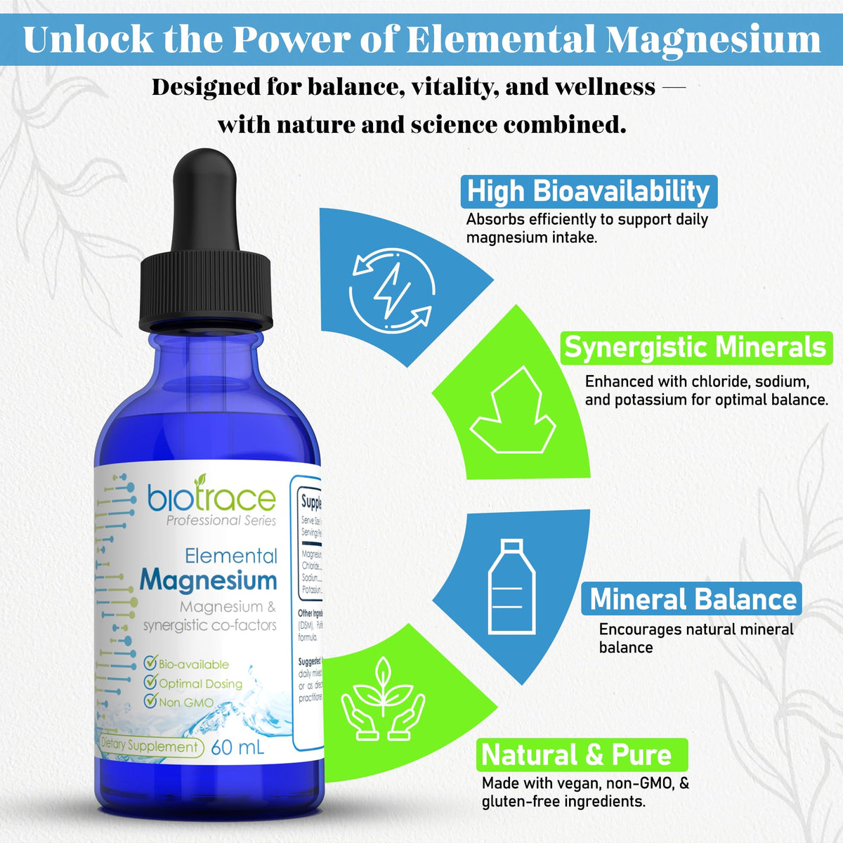 BioTrace Elemental Magnesium Liquid Drops - 60mL - image 2