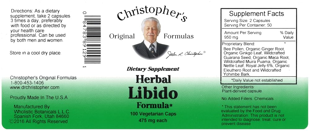 Christopher's Original Formulas Herbal Libido - 100 Vegetarian Capsules - image 2