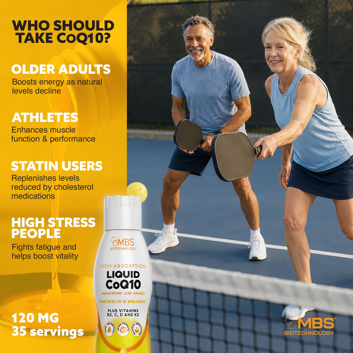 MBS Biotechnology Liquid CoQ10 120mg for Heart Health - 17 oz - image 9