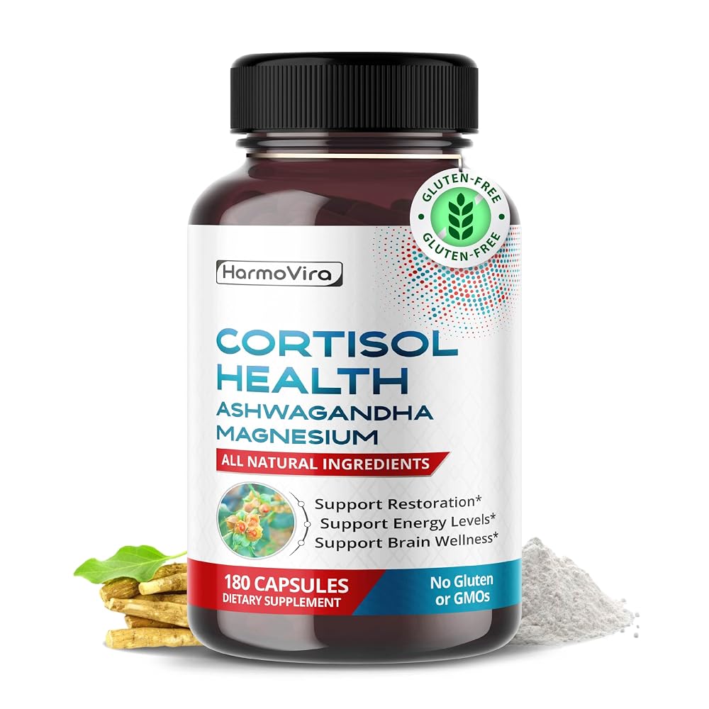 HarmoVira Cortisol Health 14-in-1 for Energy & Brain Wellness - 180 Capsules