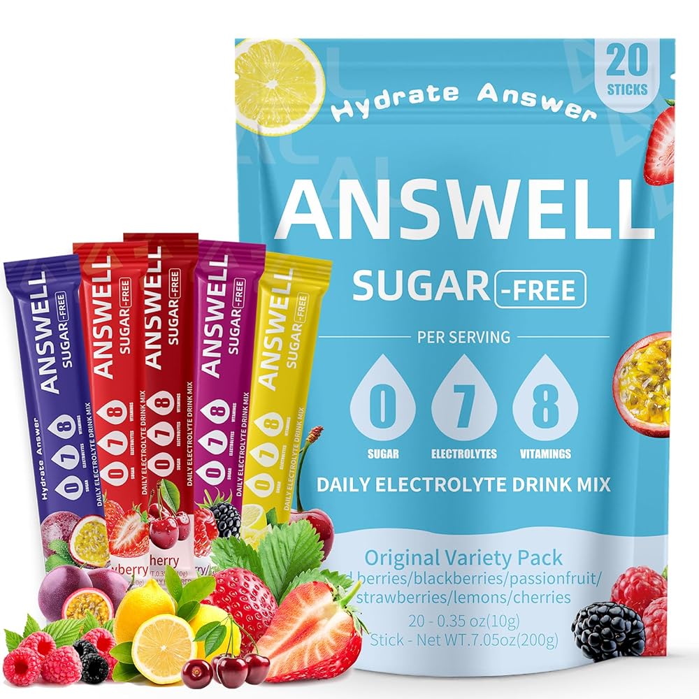 ANSWELL Electrolytes Powder Packets Sugar Free - Liquid Daily IV